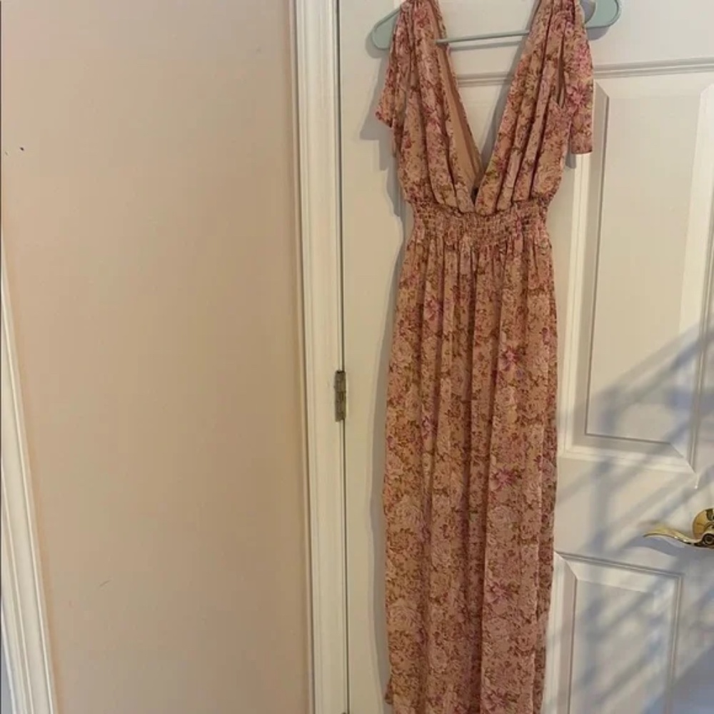 Forever 21 Floral Pink Maxi Dress - Size Small